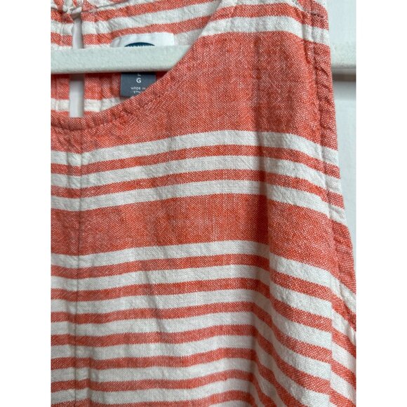 Old Navy Linen Blend Tank Dress Womens Large Pink White Striped Coastal Beach - Picture 5 of 9